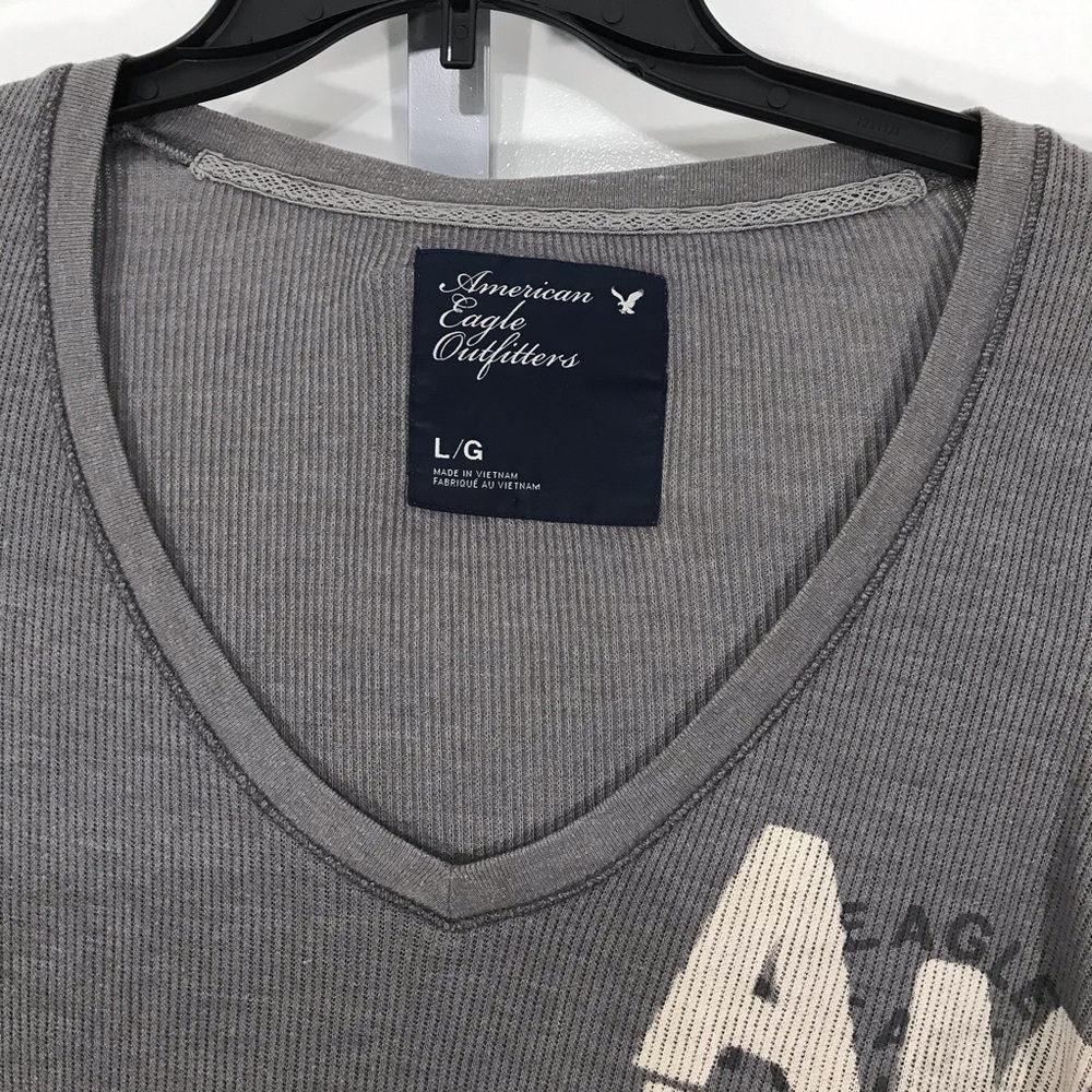 American Eagle Outfitters Women's Long Sleeve Gray Tee Size Large CB-00 - Picture 4 of 6